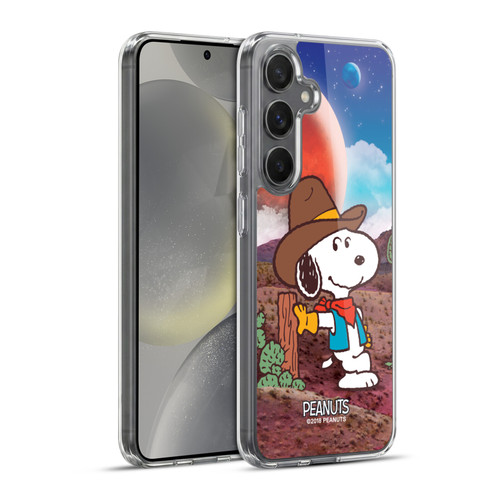 Peanuts Snoopy Space Cowboy Nebula Ranger Soft Gel Case for Samsung Galaxy S24+ 5G & MagSafe