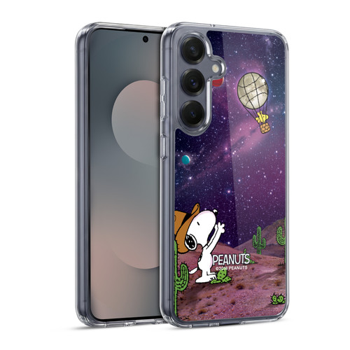 Peanuts Snoopy Space Cowboy Nebula Balloon Woodstock Soft Gel Case for Samsung Galaxy S25 & MagSafe