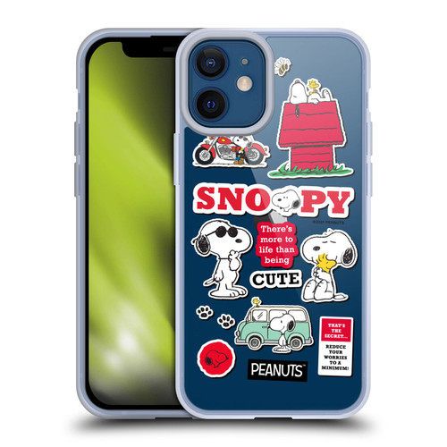 Peanuts Trends Snoopy Sticker Print Soft Gel Case for Apple iPhone 12 Mini & MagSafe