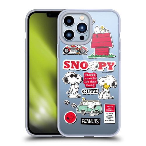 Peanuts Trends Snoopy Sticker Print Soft Gel Case for Apple iPhone 13 Pro Max & MagSafe