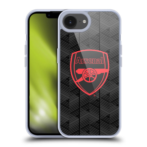 Arsenal FC Crest and Gunners Logo Black Soft Gel Case for Apple iPhone 16e & MagSafe