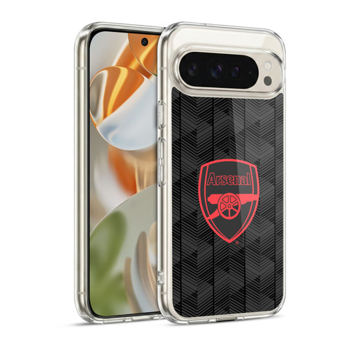 Arsenal FC Crest and Gunners Logo Black Soft Gel Case for Google Pixel 9 / Pixel 9 Pro