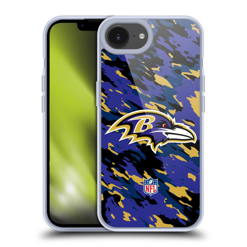 NFL Baltimore Ravens Logo Camou Soft Gel Case for Apple iPhone 16e