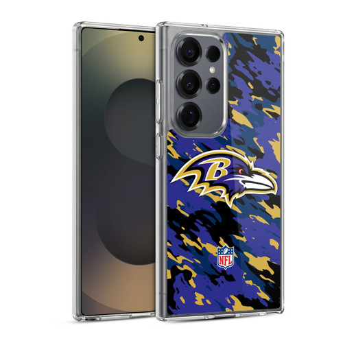 NFL Baltimore Ravens Logo Camou Soft Gel Case for Samsung Galaxy S25 Ultra & MagSafe