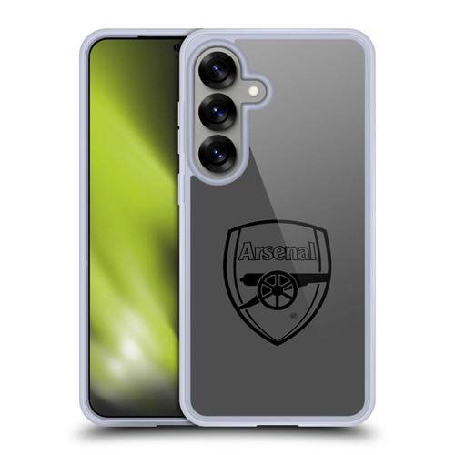 Arsenal FC Crest 2 Black Logo Soft Gel Case for Samsung Galaxy S25 & MagSafe