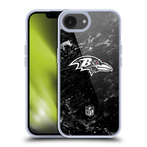 NFL Baltimore Ravens Artwork Marble Soft Gel Case for Apple iPhone 16e