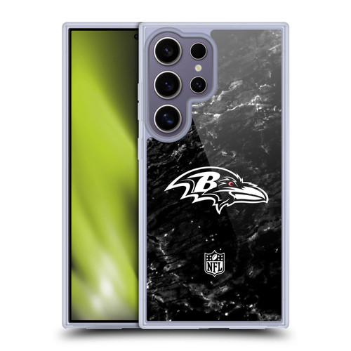 NFL Baltimore Ravens Artwork Marble Soft Gel Case for Samsung Galaxy S25 Ultra
