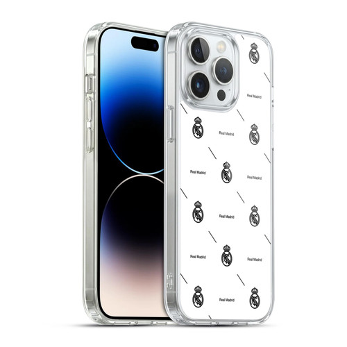 Real Madrid CF Legend Black Logo Pattern Soft Gel Case for Apple iPhone 14 Pro Max