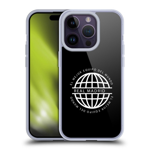 Real Madrid CF Legend White Logo Soft Gel Case for Apple iPhone 14 Pro