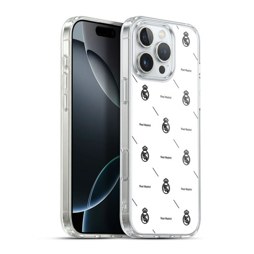 Real Madrid CF Legend Black Logo Pattern Soft Gel Case for Apple iPhone 16 Pro Max