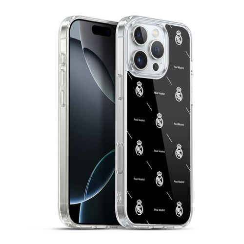 Real Madrid CF Legend White Logo Pattern Soft Gel Case for Apple iPhone 16 Pro Max
