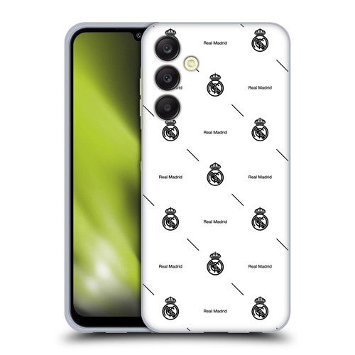 Real Madrid CF Legend Black Logo Pattern Soft Gel Case for Samsung Galaxy A25 5G