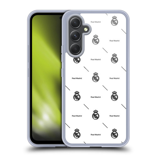Real Madrid CF Legend Black Logo Pattern Soft Gel Case for Samsung Galaxy A54 5G