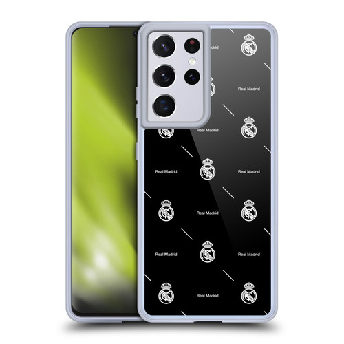Real Madrid CF Legend White Logo Pattern Soft Gel Case for Samsung Galaxy S21 Ultra 5G