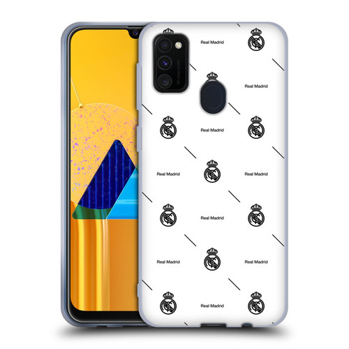 Real Madrid CF Legend Black Logo Pattern Soft Gel Case for Samsung Galaxy M30s (2019)/M21 (2020)