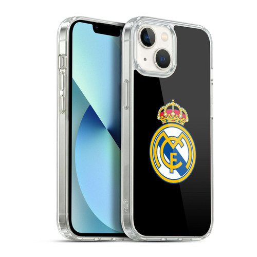 Real Madrid CF Origin Plain Logo Black Soft Gel Case for Apple iPhone 13