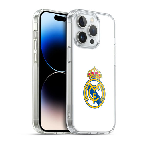 Real Madrid CF Origin Plain Logo White Soft Gel Case for Apple iPhone 14 Pro & MagSafe