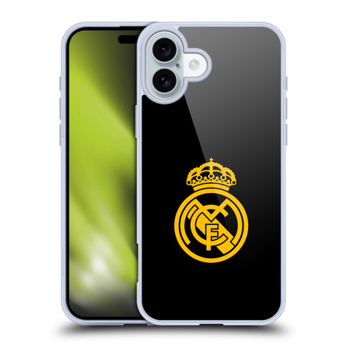 Real Madrid CF Origin Gold Logo Soft Gel Case for Apple iPhone 16 Plus