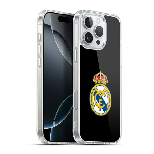Real Madrid CF Origin Plain Logo Black Soft Gel Case for Apple iPhone 16 Pro Max & MagSafe