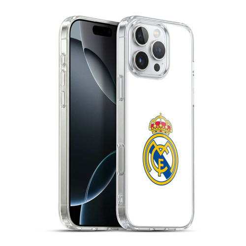 Real Madrid CF Origin Plain Logo White Soft Gel Case for Apple iPhone 16 Pro Max & MagSafe