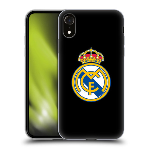 Real Madrid CF Origin Plain Logo Black Soft Gel Case for Apple iPhone XR