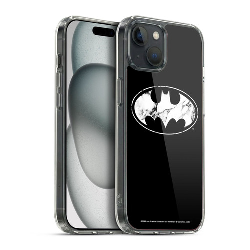 Batman DC Comics Logos Marble Soft Gel Case for Apple iPhone 15 Plus & MagSafe