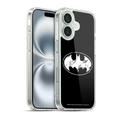 Batman DC Comics Logos Marble Soft Gel Case for Apple iPhone 16 & MagSafe