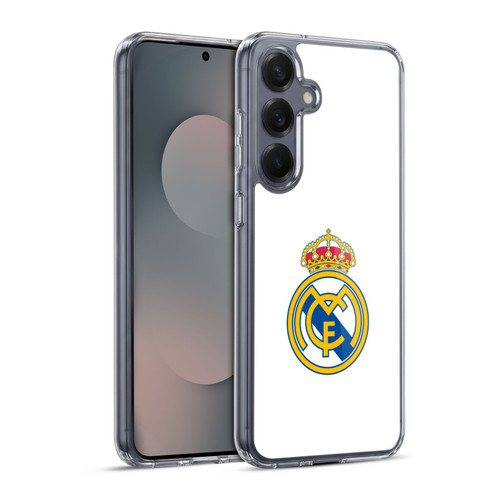 Real Madrid CF Origin Plain Logo White Soft Gel Case for Samsung Galaxy S25+ & MagSafe