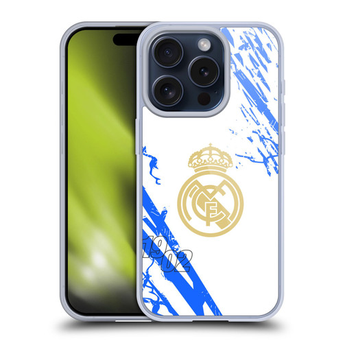 Real Madrid CF Urban White Blue Soft Gel Case for Apple iPhone 15 Pro