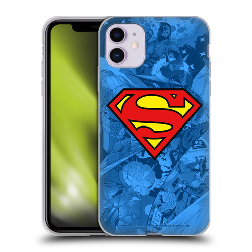 Superman DC Comics Comicbook Art Collage Soft Gel Case for Apple iPhone 11