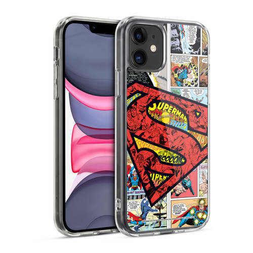 Superman DC Comics Comicbook Art Oversized Logo Soft Gel Case for Apple iPhone 11