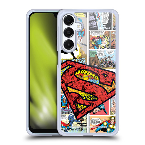 Superman DC Comics Comicbook Art Oversized Logo Soft Gel Case for Samsung Galaxy A16 5G & MagSafe