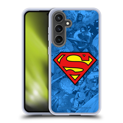 Superman DC Comics Comicbook Art Collage Soft Gel Case for Samsung Galaxy S24 FE & MagSafe