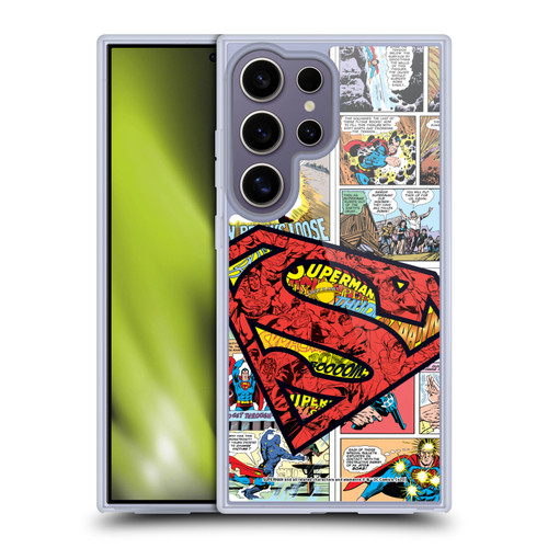 Superman DC Comics Comicbook Art Oversized Logo Soft Gel Case for Samsung Galaxy S25 Ultra & MagSafe