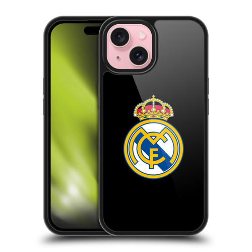 Real Madrid CF Origin Plain Logo Black Gel Armour Case For Apple iPhone 15