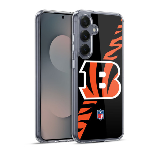 NFL Cincinnati Bengals Logo Stripes Soft Gel Case for Samsung Galaxy S25+ & MagSafe