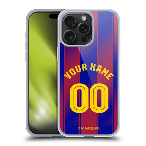 Custom Customised Personalised FC Barcelona 2025/26 Kit Home Soft Gel Case for Apple iPhone 15 Pro Max