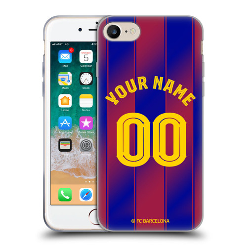 Custom Customised Personalised FC Barcelona 2025/26 Kit Home Soft Gel Case for Apple iPhone 7 / 8 / SE 2020 & 2022