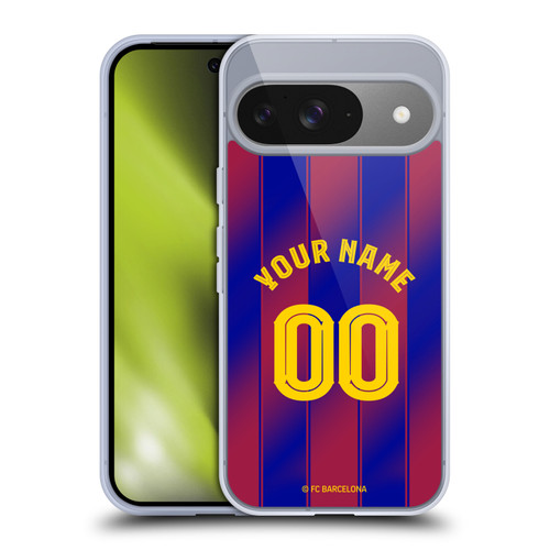 Custom Customised Personalised FC Barcelona 2025/26 Kit Home Soft Gel Case for Google Pixel 9 / Pixel 9 Pro