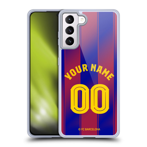 Custom Customised Personalised FC Barcelona 2025/26 Kit Home Soft Gel Case for Samsung Galaxy S21+ 5G