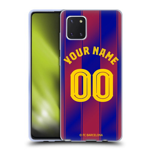 Custom Customised Personalised FC Barcelona 2025/26 Kit Home Soft Gel Case for Samsung Galaxy Note10 Lite