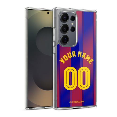 Custom Customised Personalised FC Barcelona 2025/26 Kit Home Soft Gel Case for Samsung Galaxy S25 Ultra