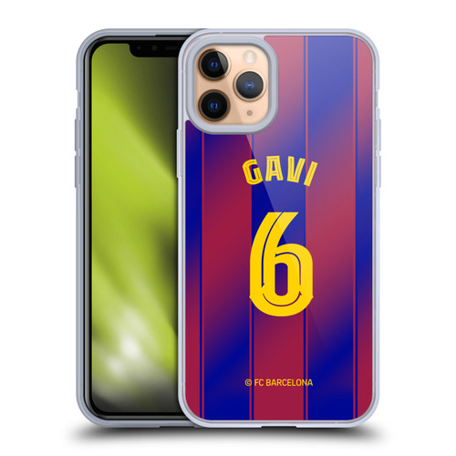 FC Barcelona 2025/26 Players Home Kit Gavi Soft Gel Case for Apple iPhone 11 Pro