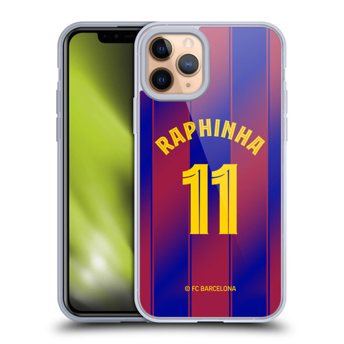 FC Barcelona 2025/26 Players Home Kit Raphinha Soft Gel Case for Apple iPhone 11 Pro