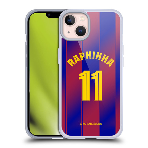 FC Barcelona 2025/26 Players Home Kit Raphinha Soft Gel Case for Apple iPhone 13
