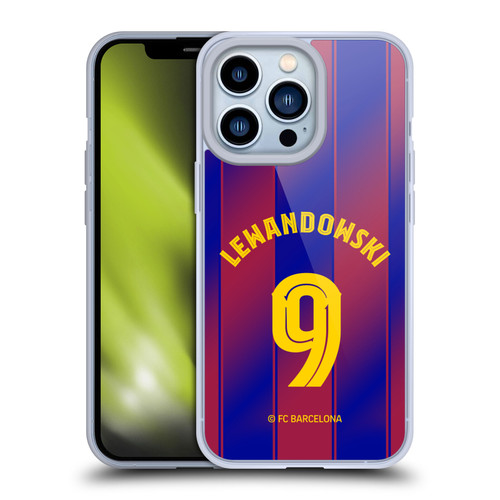 FC Barcelona 2025/26 Players Home Kit Robert Lewandowski Soft Gel Case for Apple iPhone 13 Pro