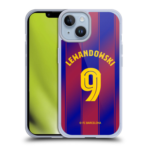 FC Barcelona 2025/26 Players Home Kit Robert Lewandowski Soft Gel Case for Apple iPhone 14