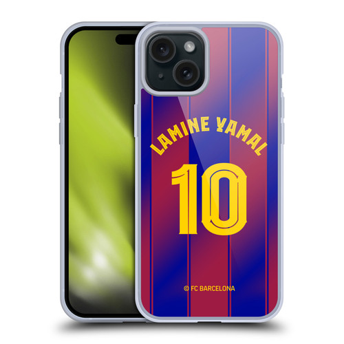 FC Barcelona 2025/26 Players Home Kit Lamine Yamal Soft Gel Case for Apple iPhone 15 Plus