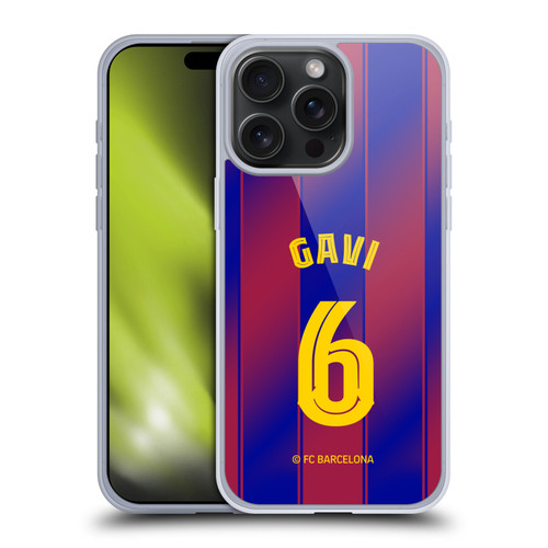 FC Barcelona 2025/26 Players Home Kit Gavi Soft Gel Case for Apple iPhone 15 Pro Max