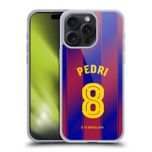 FC Barcelona 2025/26 Players Home Kit Pedri Soft Gel Case for Apple iPhone 15 Pro Max